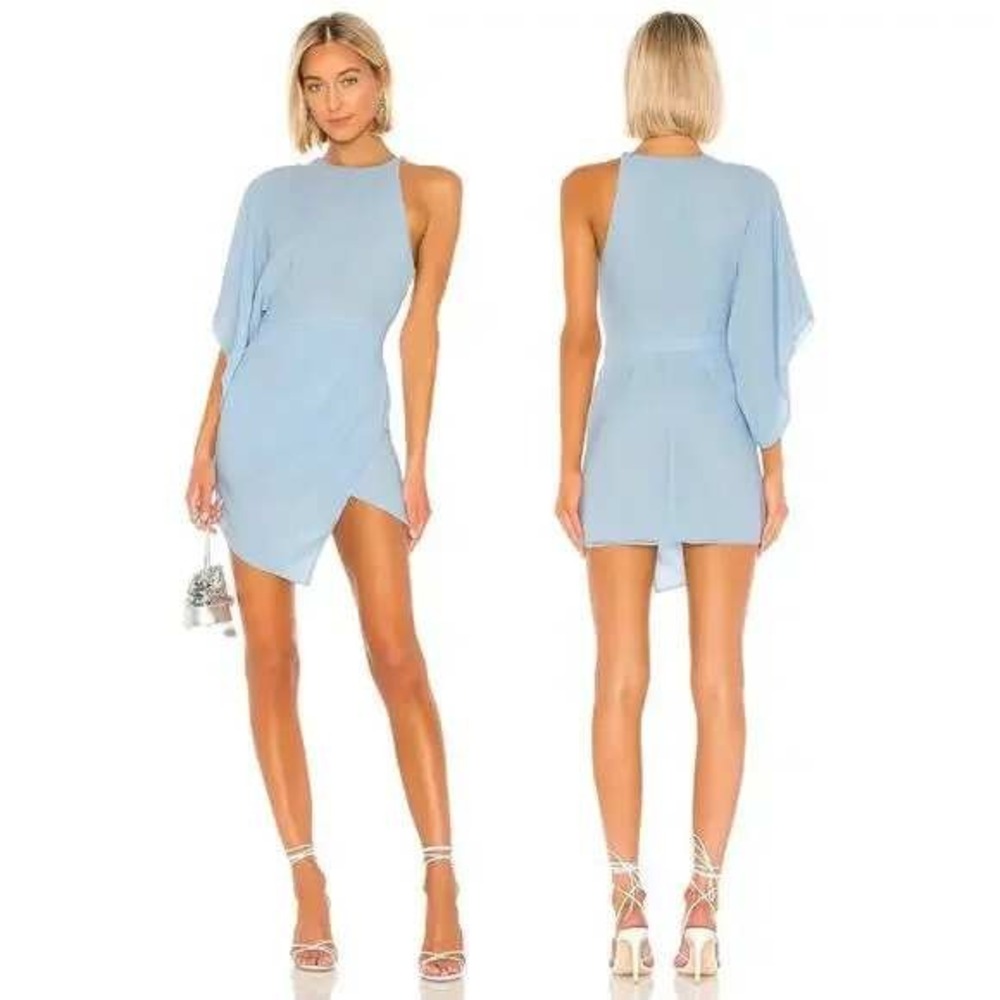 Michael Costello x REVOLVE Lexa‎ Mini Dress in Baby Blue - Size S